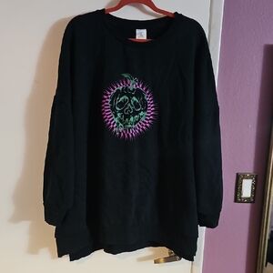 Disney Black Sweater with Evil Queen Green and Pink Graphic